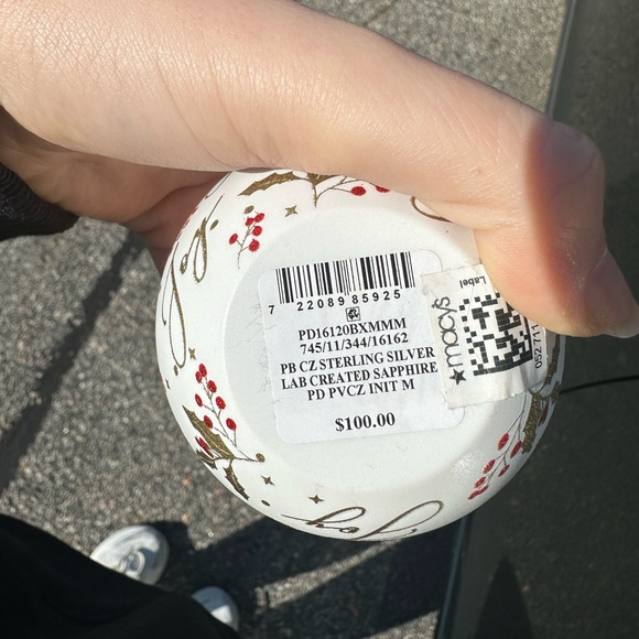 sterling silver M pendant necklace - Picture 3 of 5